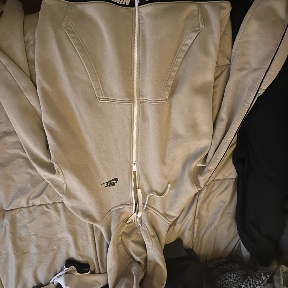 Nike Beige Full-Zip Hoodie